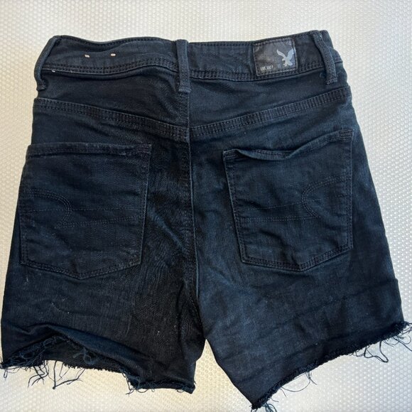 American Eagle Cut off Super Stretch Shorts - Black - Size 0 - 1604 - Picture 2 of 4